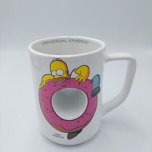 Homer Simpson Donut Hole Mug 2012 Universal Studios The Simpsons